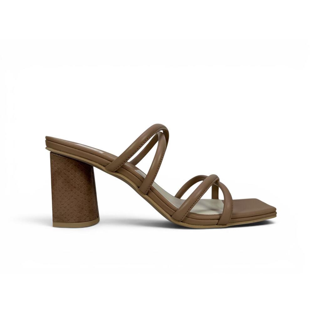 Dolce Vita Patsi Sandal Women's 9 Beige Cafe Strappy Square Toe Block‎ Heel